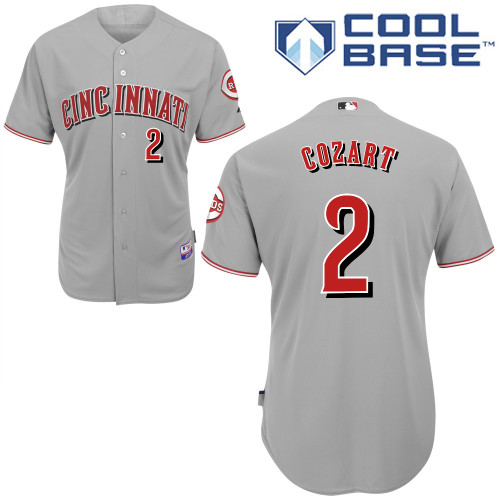 Zack Cozart #2 mlb Jersey-Cincinnati Reds Women's Authentic Road Gray Cool Base Baseball Jersey